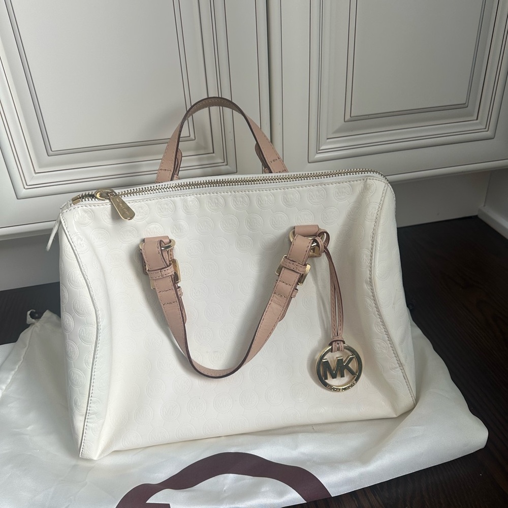 MICHAEL KORS Large Embossed Patent Satchel Bag